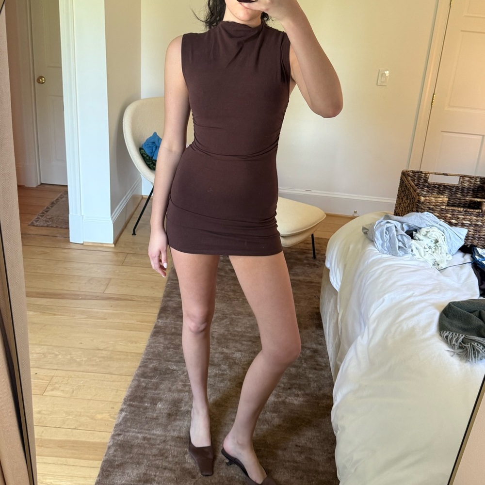 Reformation Brown Sleeveless Mini Dress